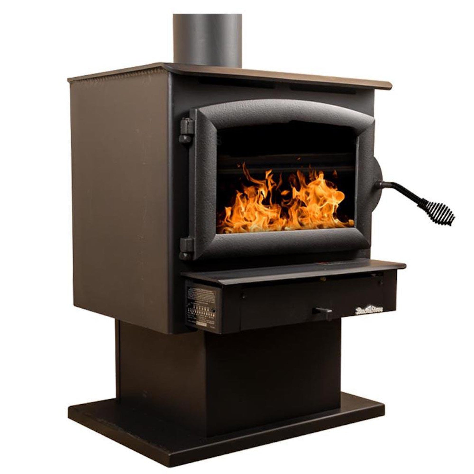 Buck Stove Model 21 Non-Catalytic and Blower Assembly Standard Wood Burning Stove With Black Door Finish