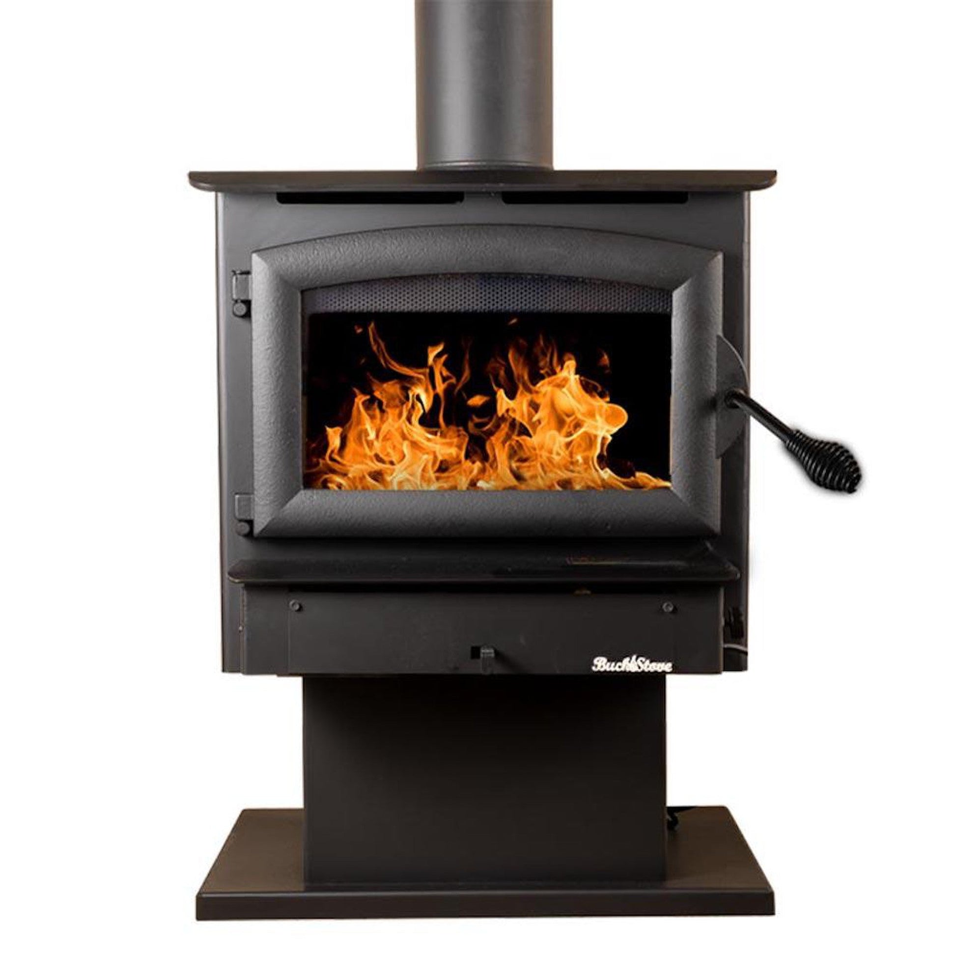 Buck Stove Model 21 Non-Catalytic and Blower Assembly Standard Wood Burning Stove With Black Door Finish