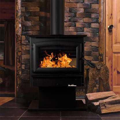 Buck Stove Model 21 Non-Catalytic and Blower Assembly Standard Wood Burning Stove With Black Door Finish