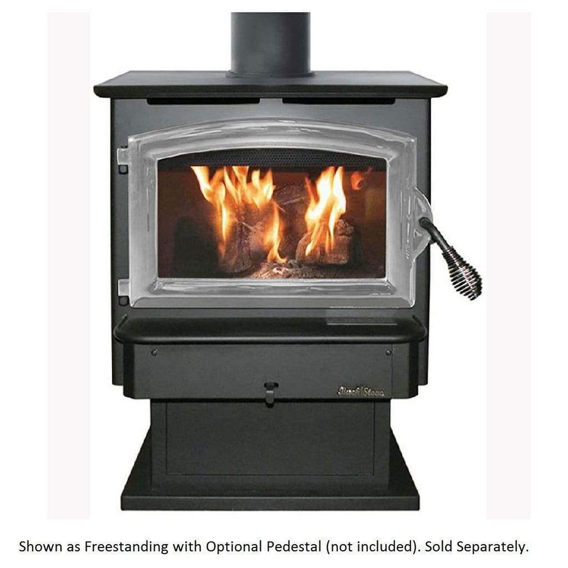 Buck Stove Model 21 Non-Catalytic and Blower Assembly Standard Wood Burning Stove With Black Door Finish