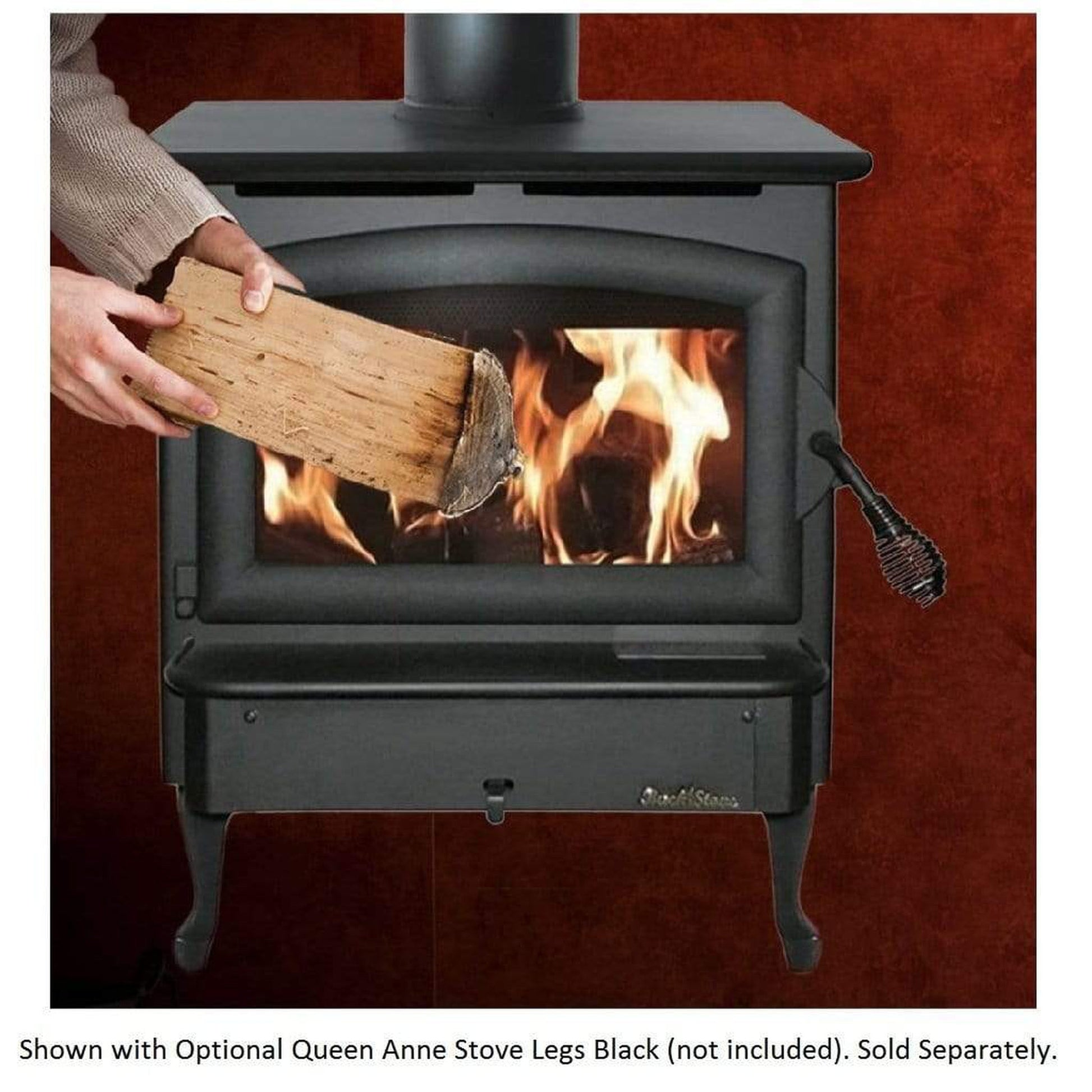 Buck Stove Model 21 Non-Catalytic and Blower Assembly Standard Wood Burning Stove With Black Door Finish