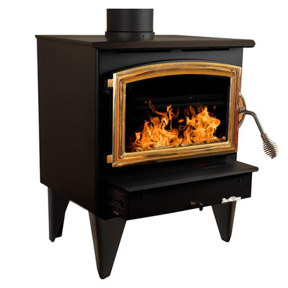 Buck Stove Model 21 Non-Catalytic and Blower Assembly Standard Wood Burning Stove With Gold Door Finish