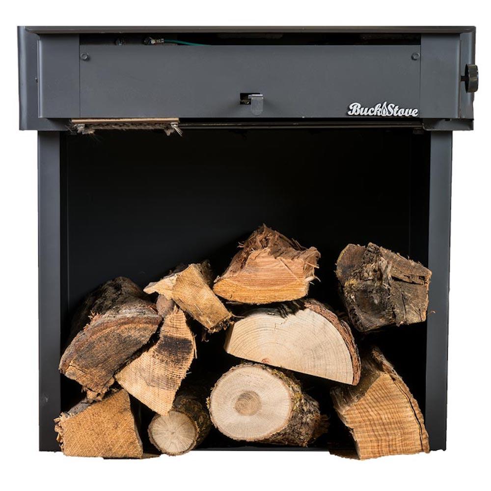 Buck Stove Model 21 Non-Catalytic and Blower Assembly Standard Wood Burning Stove With Gold Door Finish