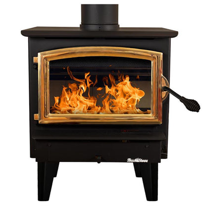 Buck Stove Model 21 Non-Catalytic and Blower Assembly Standard Wood Burning Stove With Gold Door Finish