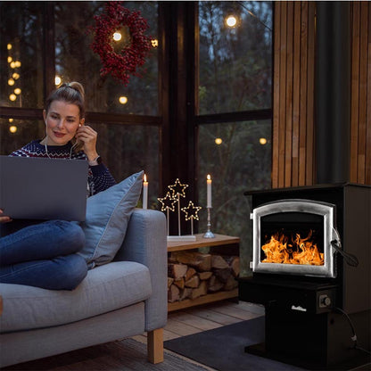 Buck Stove Model 21 Non-Catalytic and Blower Assembly Standard Wood Burning Stove With Pewter Door Finish