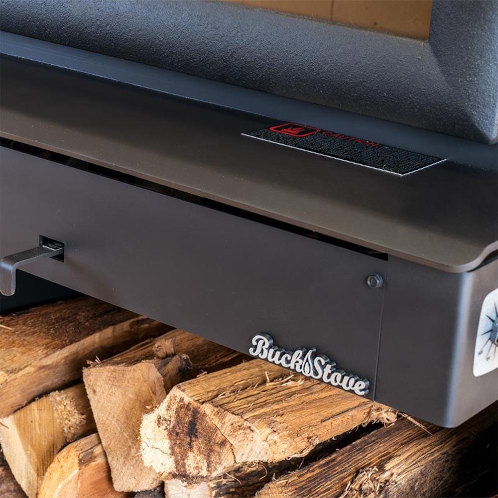 Buck Stove Model 21 Non-Catalytic and Blower Assembly Standard Wood Burning Stove With Pewter Door Finish