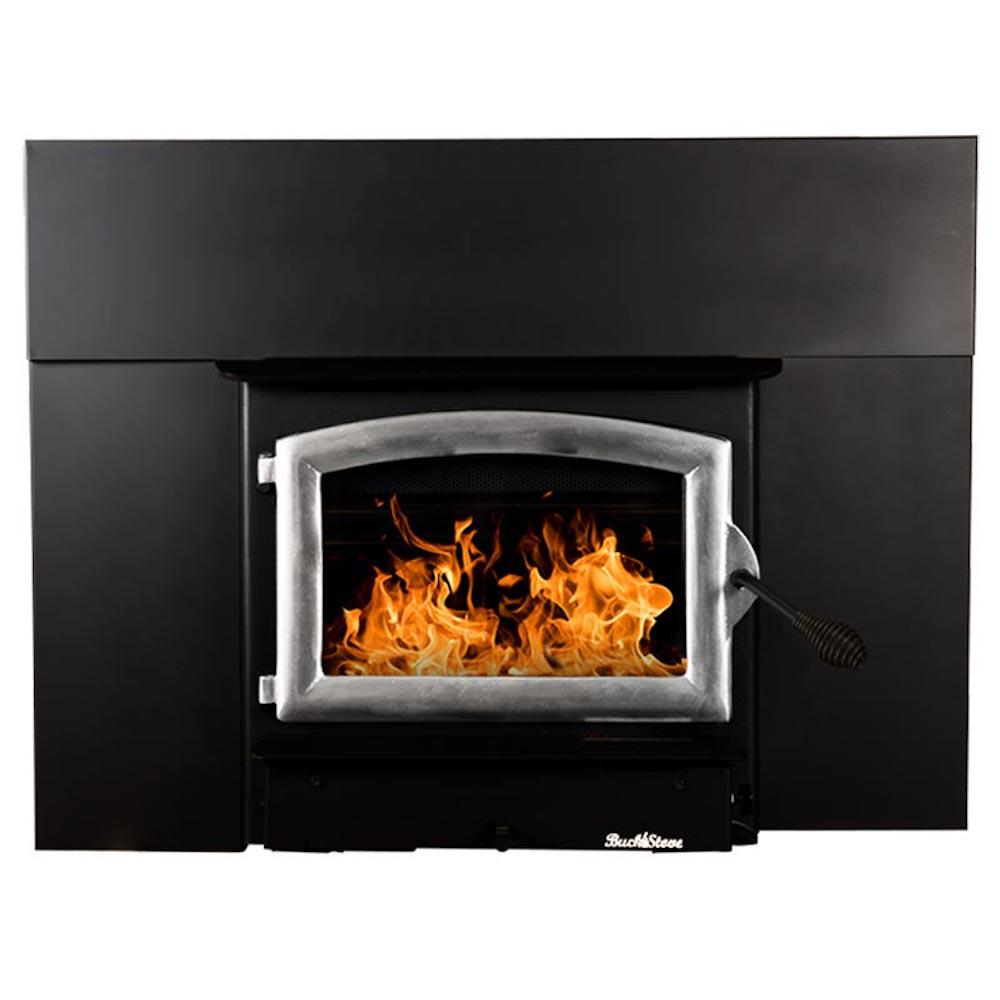 Buck Stove Model 21 Non-Catalytic and Blower Assembly Standard Wood Burning Stove With Pewter Door Finish