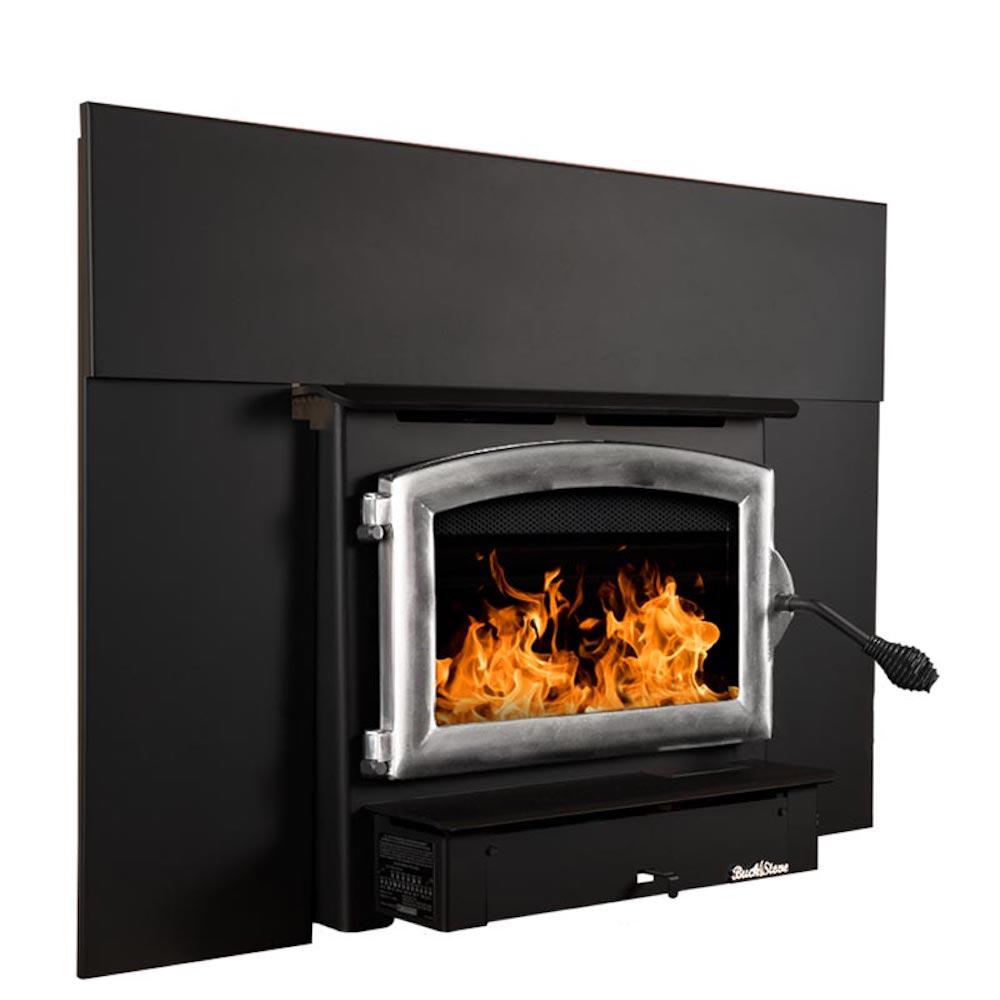 Buck Stove Model 21 Non-Catalytic and Blower Assembly Standard Wood Burning Stove With Pewter Door Finish