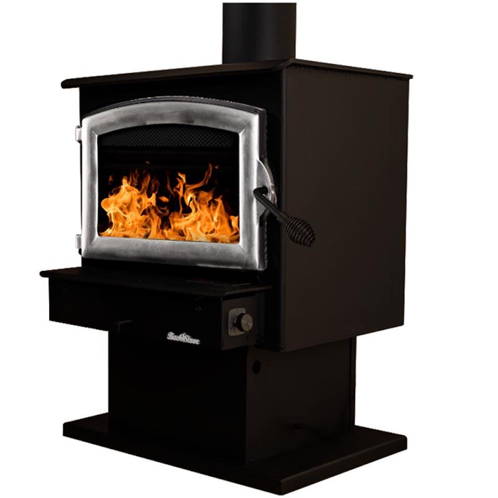 Buck Stove Model 21 Non-Catalytic and Blower Assembly Standard Wood Burning Stove With Pewter Door Finish