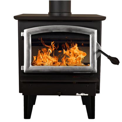 Buck Stove Model 21 Non-Catalytic and Blower Assembly Standard Wood Burning Stove With Pewter Door Finish