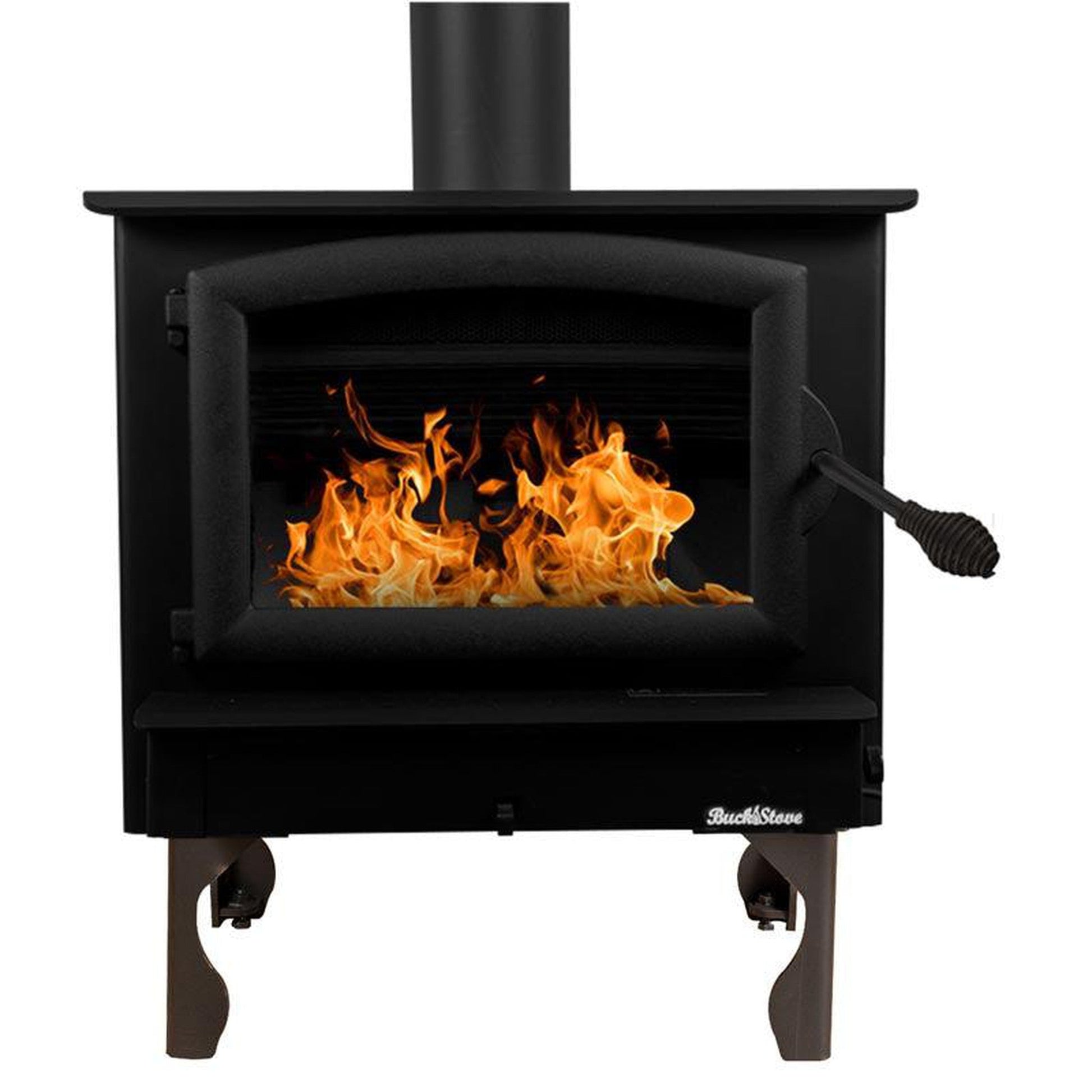 Buck Stove Model 74 Non-Catalytic and Blower Assembly Standard Wood Burning Stove With Black Door Finish