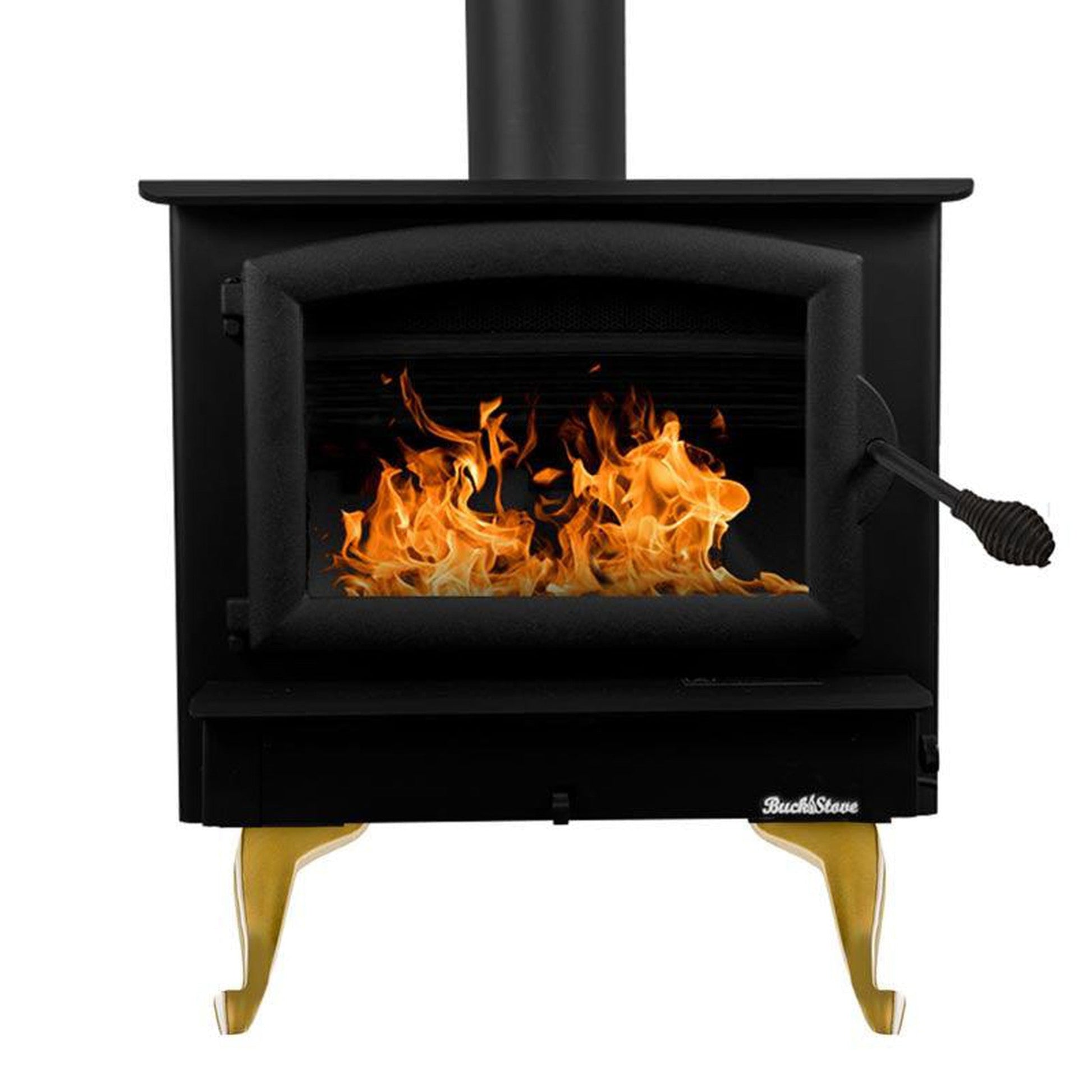 Buck Stove Model 74 Non-Catalytic and Blower Assembly Standard Wood Burning Stove With Black Door Finish