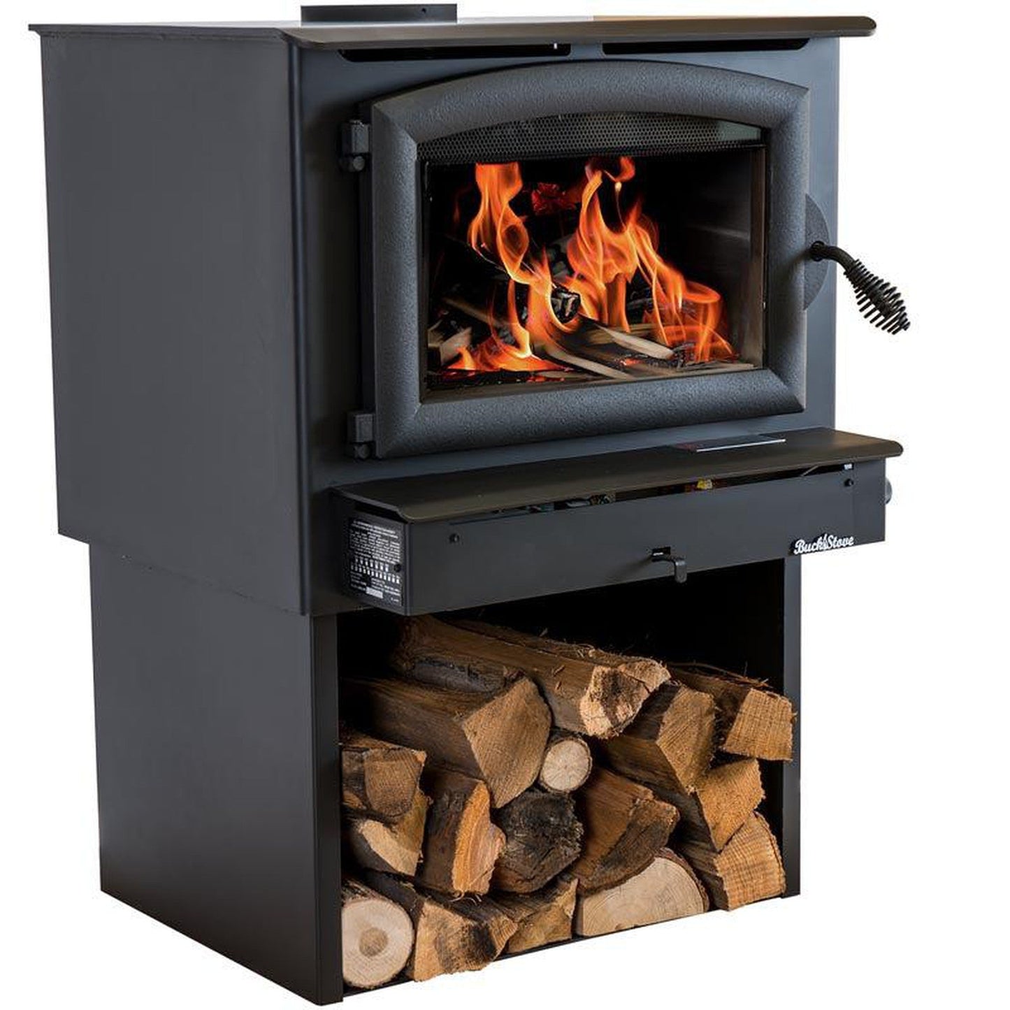 Buck Stove Model 74 Non-Catalytic and Blower Assembly Standard Wood Burning Stove With Black Door Finish