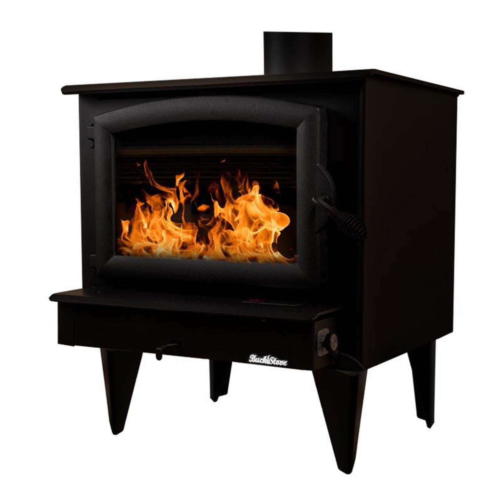 Buck Stove Model 74 Non-Catalytic and Blower Assembly Standard Wood Burning Stove With Black Door Finish