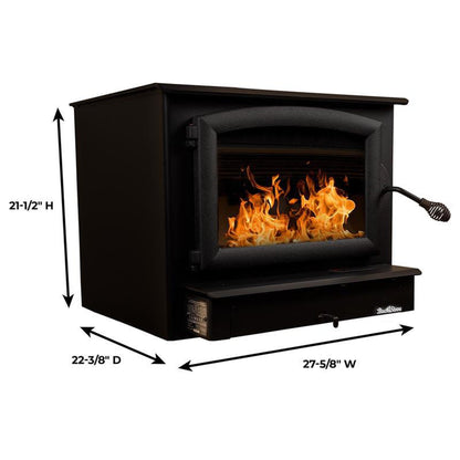 Buck Stove Model 74 Non-Catalytic and Blower Assembly Standard Wood Burning Stove With Black Door Finish