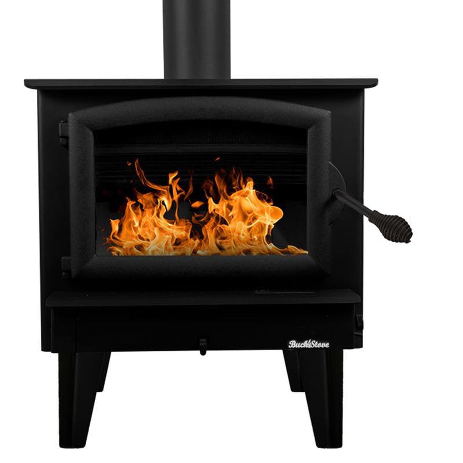 Buck Stove Model 74 Non-Catalytic and Blower Assembly Standard Wood Burning Stove With Black Door Finish