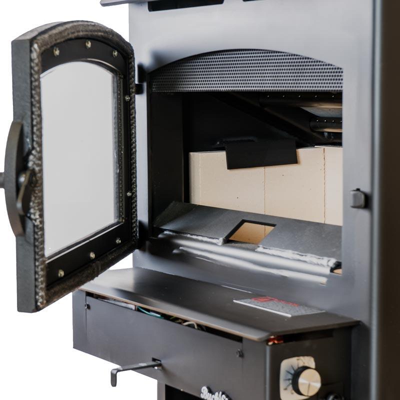 Buck Stove Model 74 Non-Catalytic and Blower Assembly Standard Wood Burning Stove With Gold Door Finish