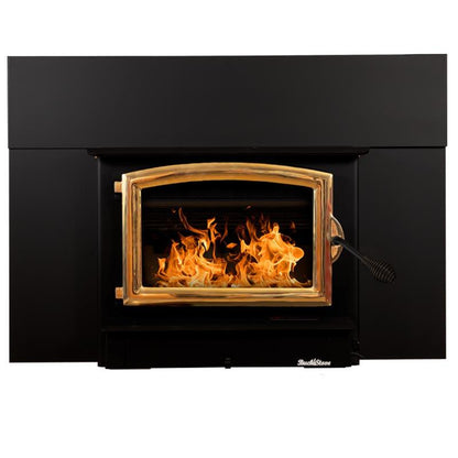 Buck Stove Model 74 Non-Catalytic and Blower Assembly Standard Wood Burning Stove With Gold Door Finish