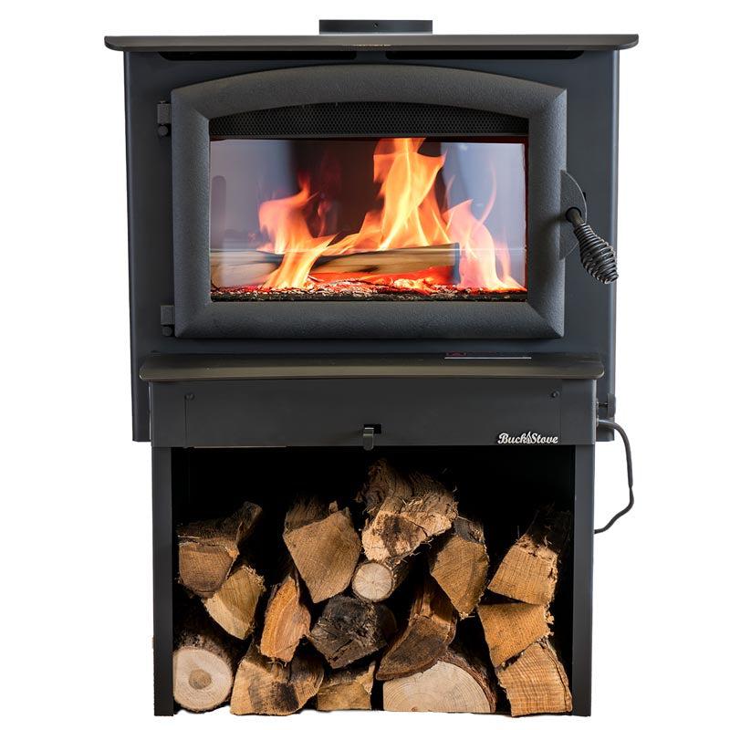 Buck Stove Model 74 Non-Catalytic and Blower Assembly Standard Wood Burning Stove With Pewter Door Finish