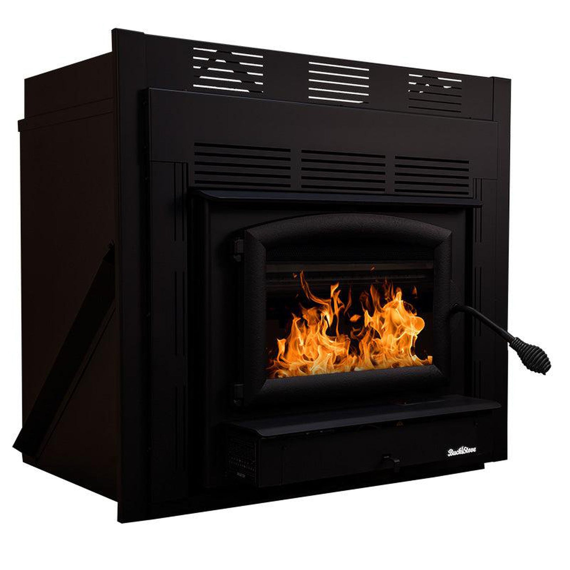 Buck Stove Model 74ZC Zero Clearance Non-Catalytic and Blower Assembly Standard Wood Burning Stove With Black Door Finish