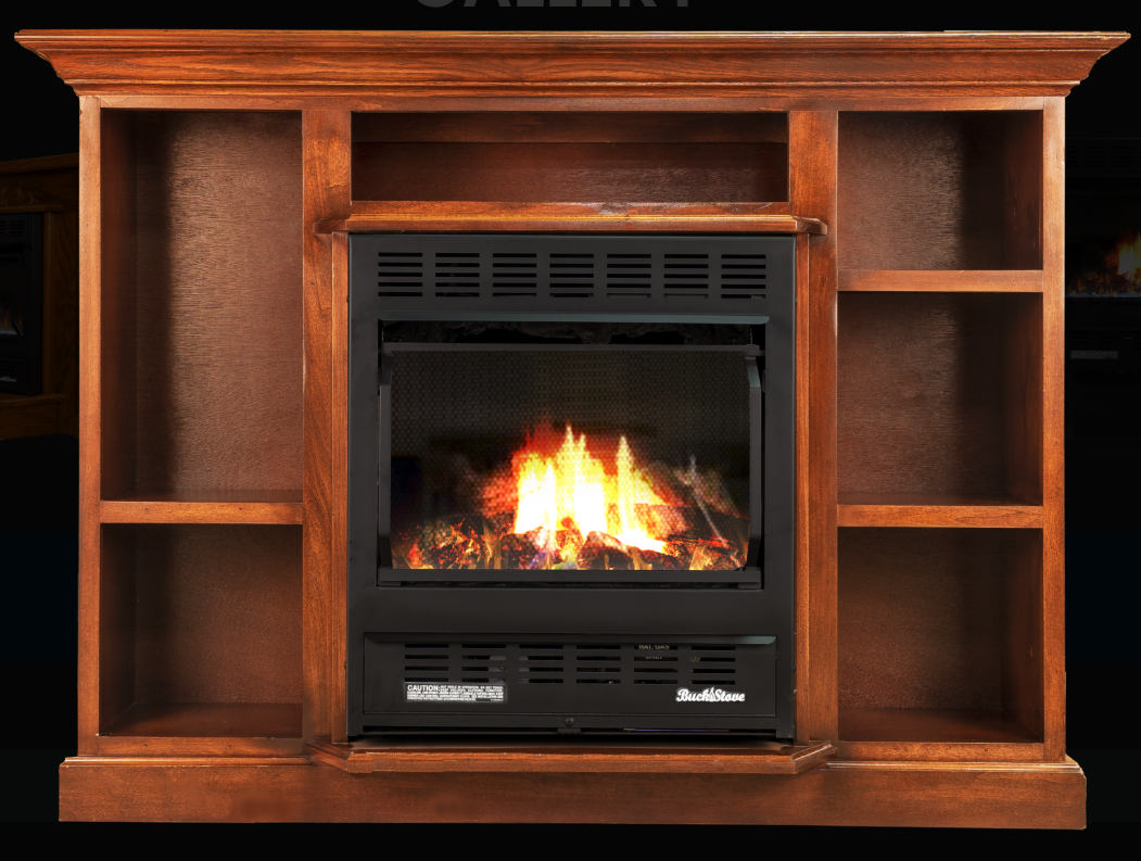 Buck Stove Prestige Bookcase Mantel Accessory Cherry Finish for Model 1127 and 1110 Gas Stove