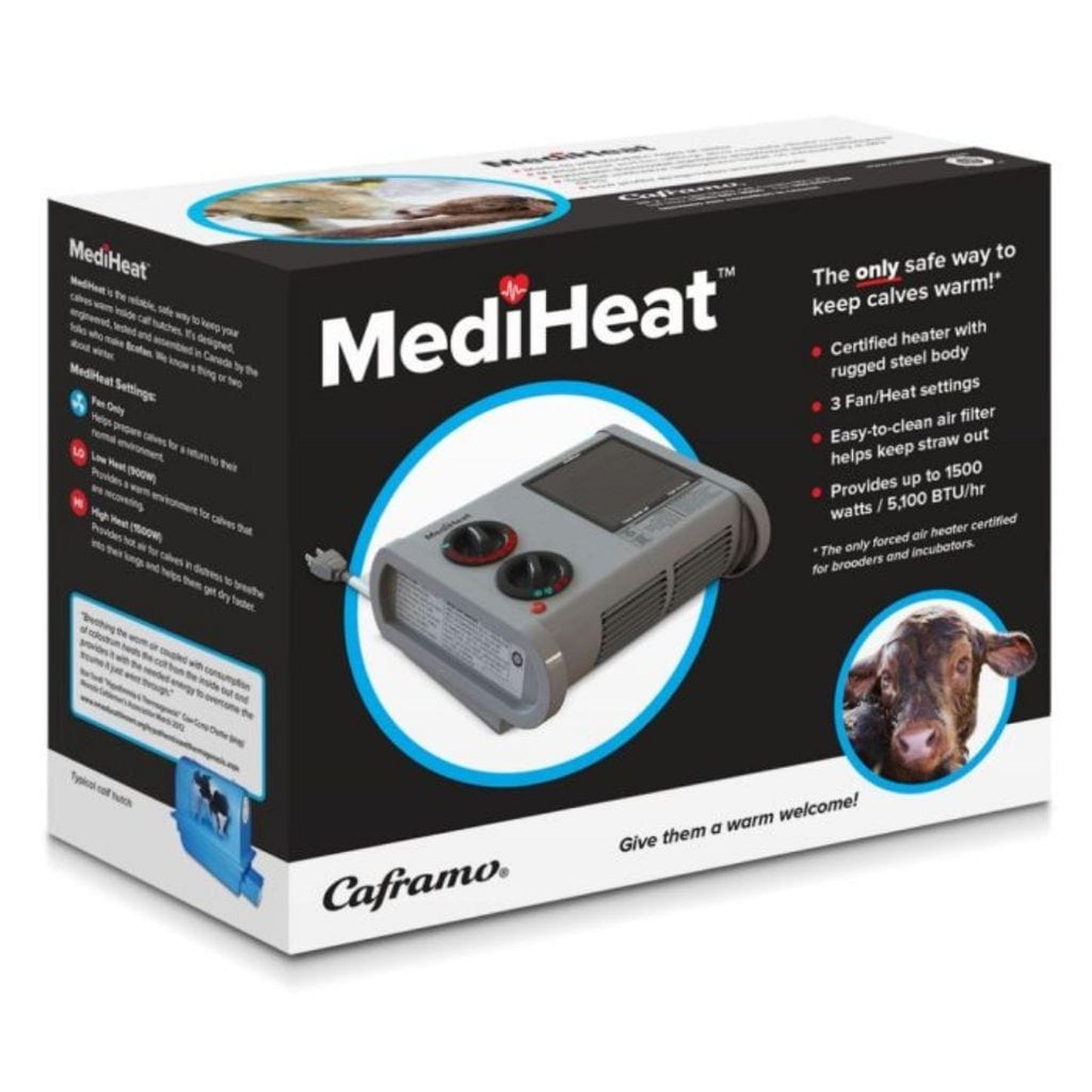 Caframo Gray Mediheat Calf Hutch Electric Heater