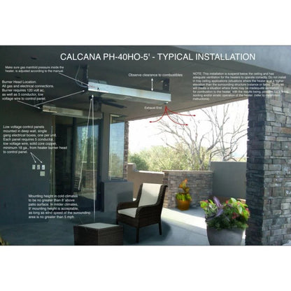 Calcana High Output Series 10' Stainless Steel Natural Gas Patio Heater