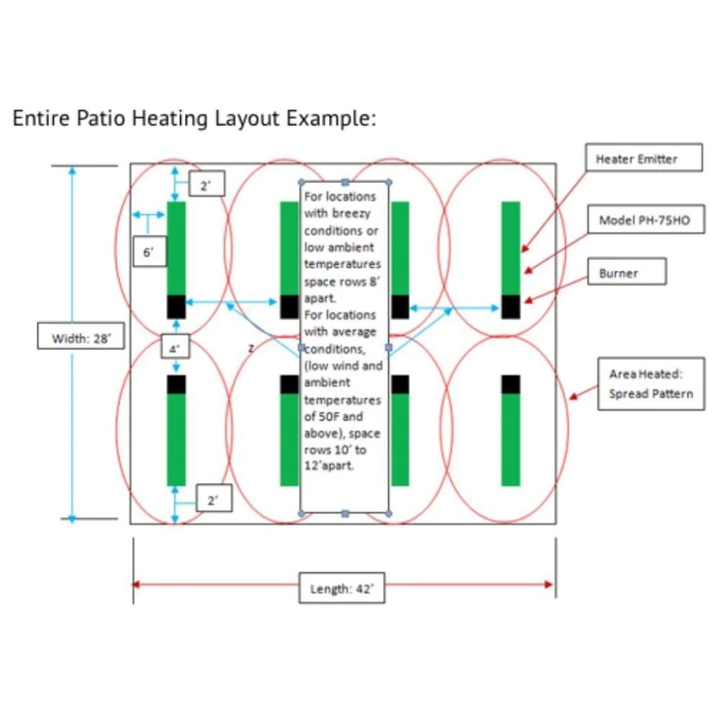 Calcana High Output Series 10' Stainless Steel Natural Gas Patio Heater