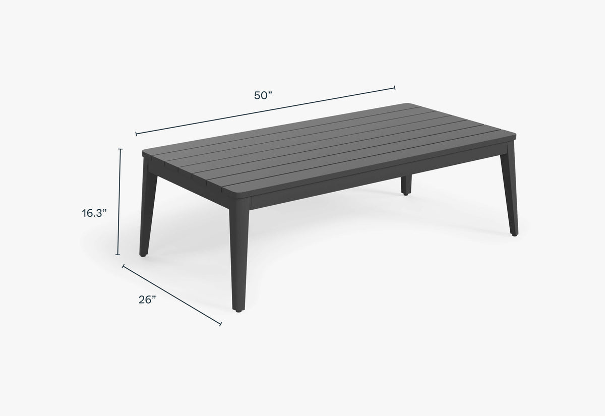 Live Outer 50" x 26" Rectangular Aluminum Outdoor Coffee Table