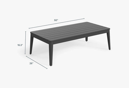 Live Outer 50" x 26" Rectangular Aluminum Outdoor Coffee Table