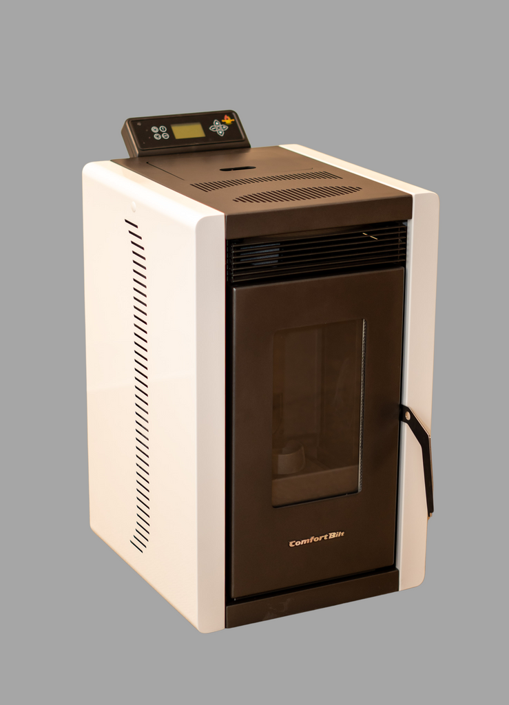 ComfortBilt Alpine HP40 17" White Retro/Art Deco Space Saver Wood Pellet Stove