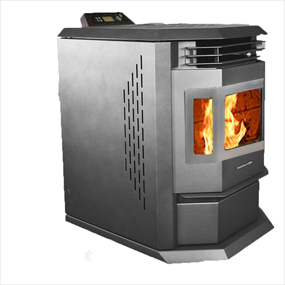 ComfortBilt HP22 24" Black Wood Pellet Stove With Stainless Steel Trim