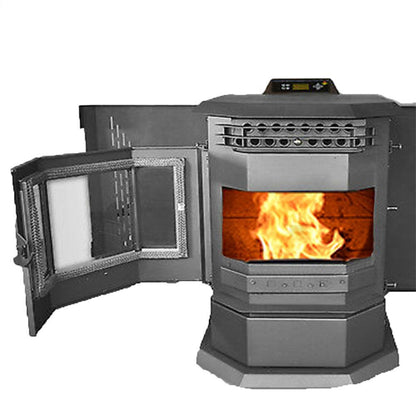 ComfortBilt HP22 24" Black Wood Pellet Stove With Stainless Steel Trim