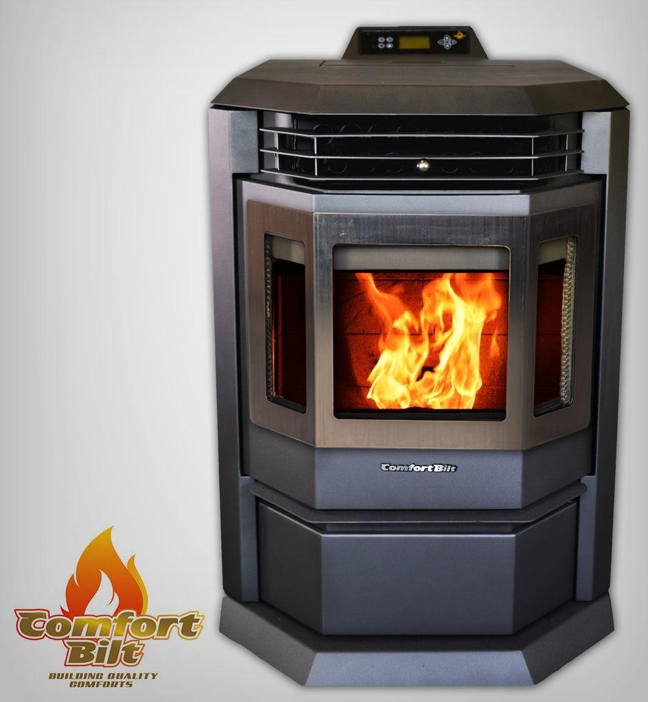 ComfortBilt HP22 24" Black Wood Pellet Stove With Stainless Steel Trim