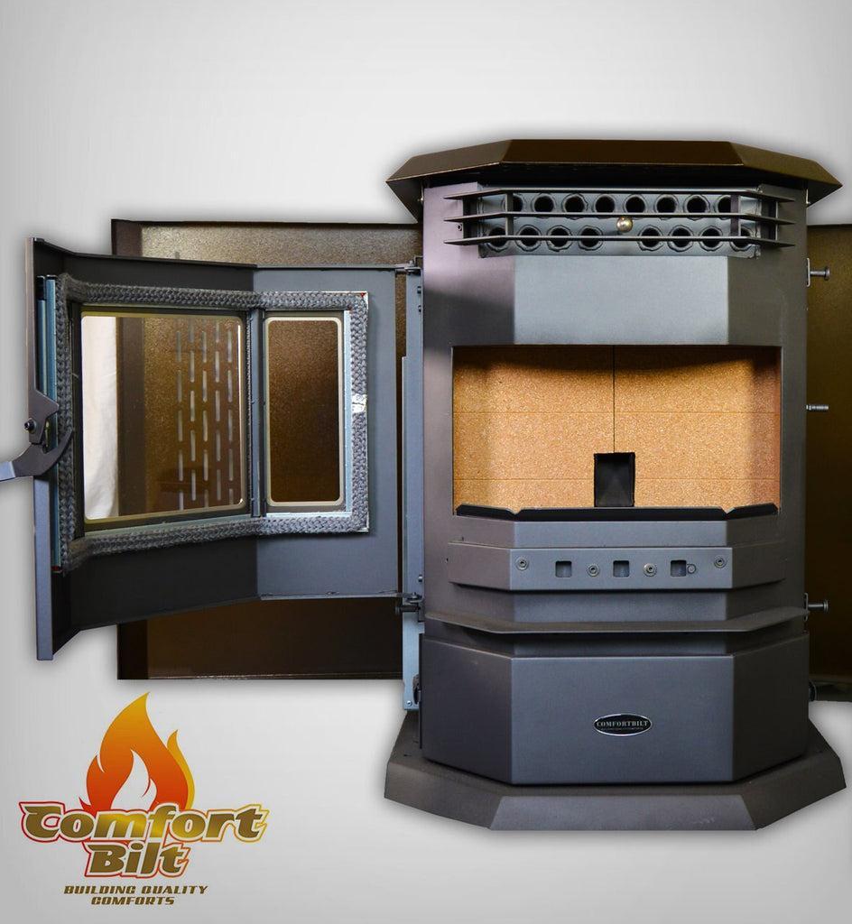 ComfortBilt HP22 24" Brown Wood Pellet Stove With Stainless Steel Trim