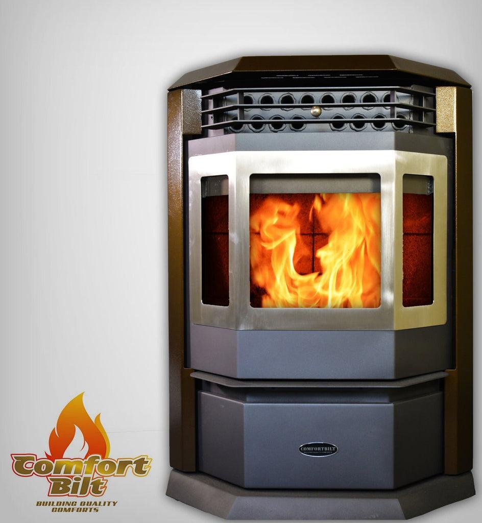 ComfortBilt HP22 24" Brown Wood Pellet Stove With Stainless Steel Trim