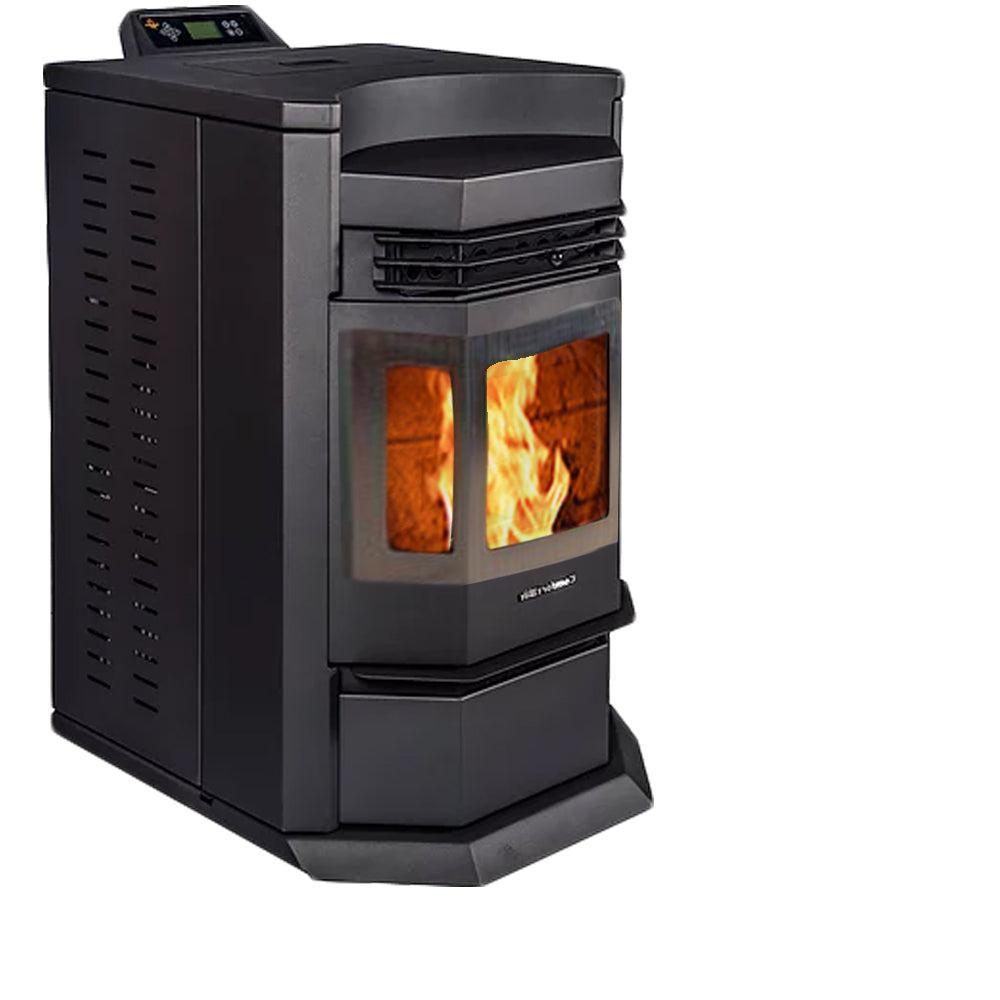 ComfortBilt HP22-N 24" Black Wood Pellet Stove With Stainless Steel Trim