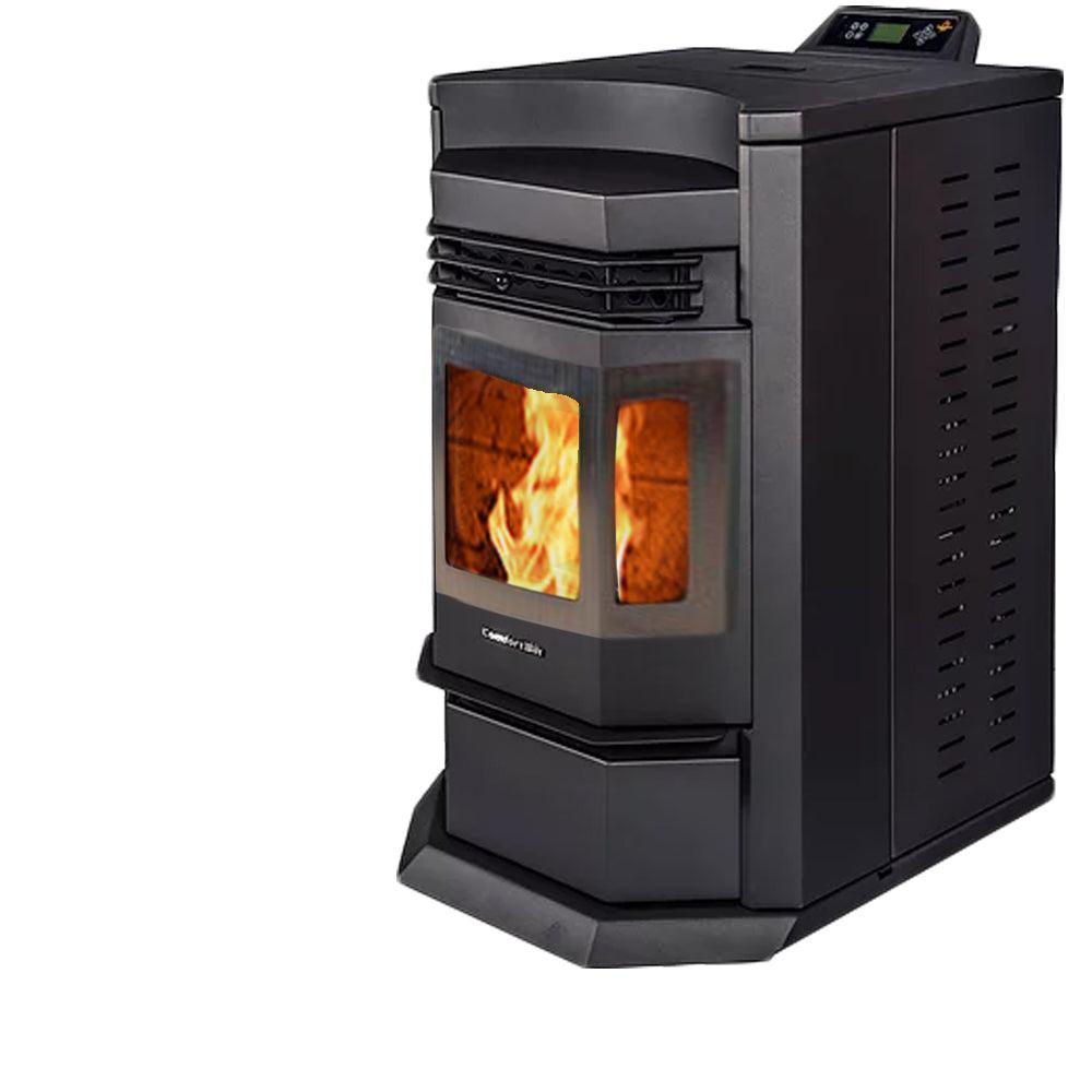 ComfortBilt HP22-N 24" Black Wood Pellet Stove With Stainless Steel Trim