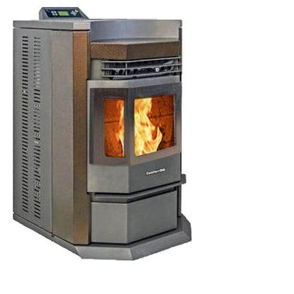 ComfortBilt HP22-N 24" Brown Wood Pellet Stove With Stainless Steel Trim