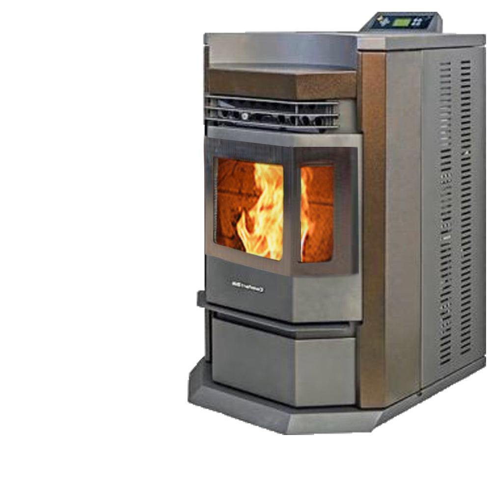 ComfortBilt HP22-N 24" Brown Wood Pellet Stove With Stainless Steel Trim