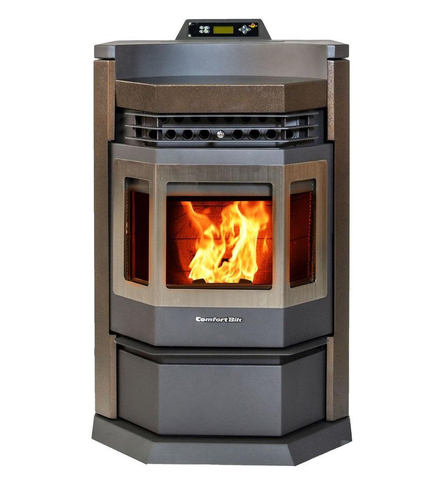 ComfortBilt HP22-N 24" Brown Wood Pellet Stove With Stainless Steel Trim