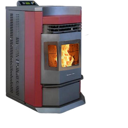 ComfortBilt HP22-N 24" Burgundy Wood Pellet Stove With Stainless Steel Trim
