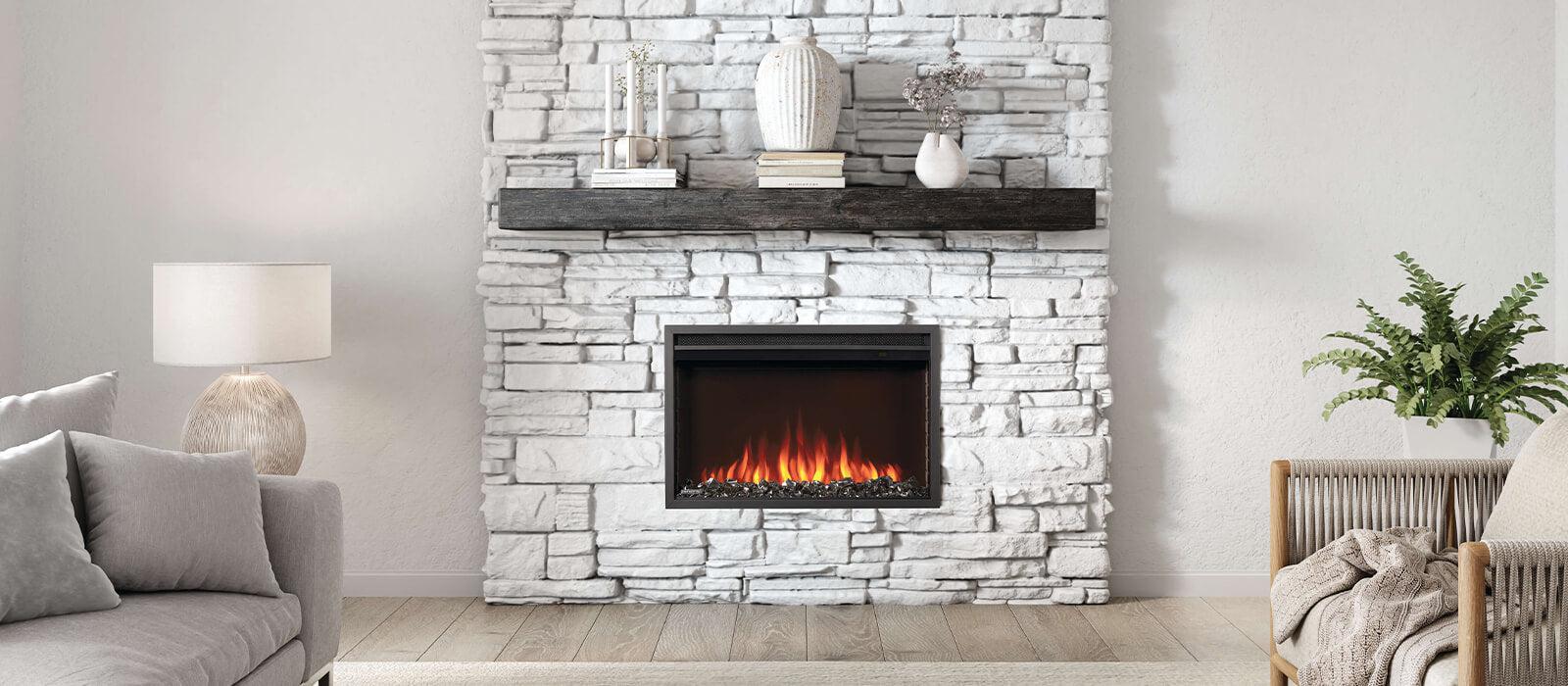 Continental 30" Contemporary Indoor Built-in Electric Fireplace Insert