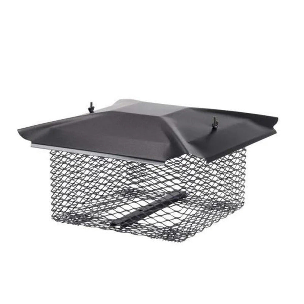 Copperfield 13" X 13" Galvanized Steel Hy-C Black Universal Cap With 5/8" Mesh