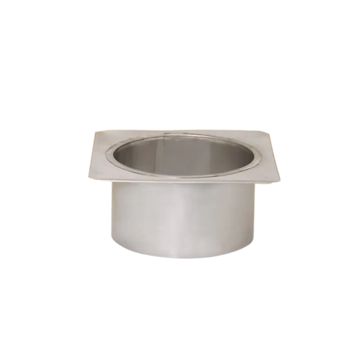 Copperfield 9" Stainless Steel Lock-Top Round-Square Adaptor For Round Flue Tiles