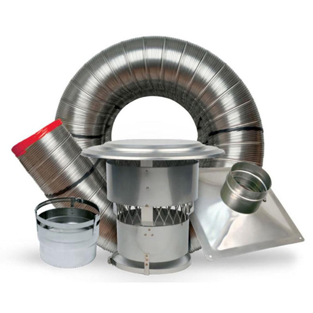 Copperfield Chimney 6" x 35ft 316Ti-Alloy Stainless Steel Forever Flex Appliance Connect Kit