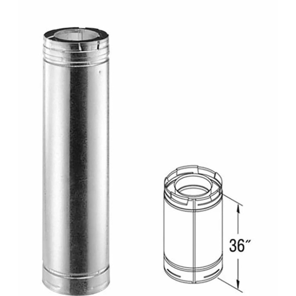 Copperfield DuraVent 5" x 36" DirectVent Pro Double-Wall Galvanized Pipe