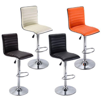 Costway 1 pc. Orange Swivel Bar Stool Modern Adjustable Height Hydraulic Diner Chair