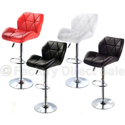 Costway 1 pc. White PU Leather Hydraulic Swivel Dinning Chair Barstools Adjustable Bar Stools