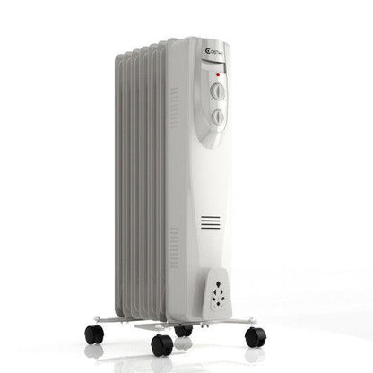 Costway 1500 W 7-Fin Portable Electric Oil Filled Space Heater with Overheat Protection